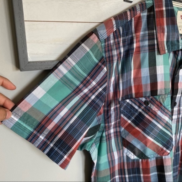 LEVI’S mens western bohemian boho plaid casual bottom down shirt size Large - Picture 6 of 10